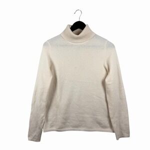 Charter Club 2-Ply 100% Cashmere Sweater Sz M Mock Neck Quiet Luxury Minimalist